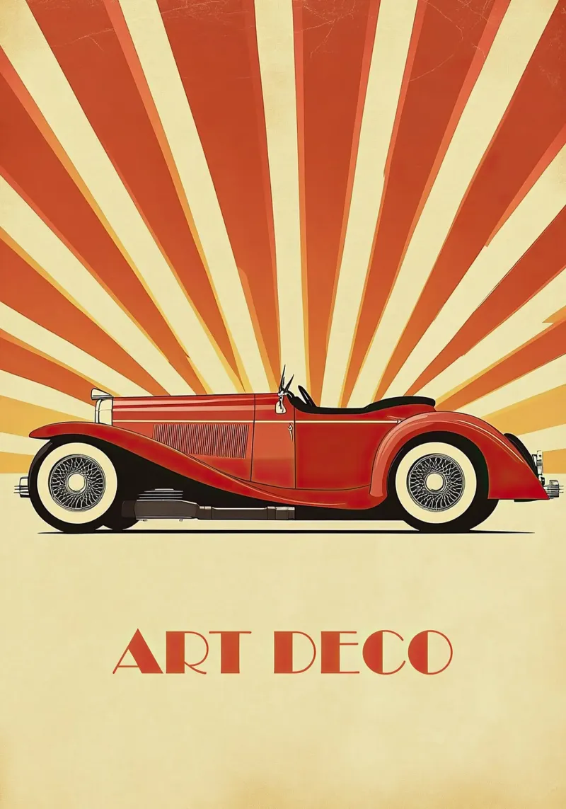 Art Deco Oldtimer Auto pellicola backlit da Nikis Art Studio