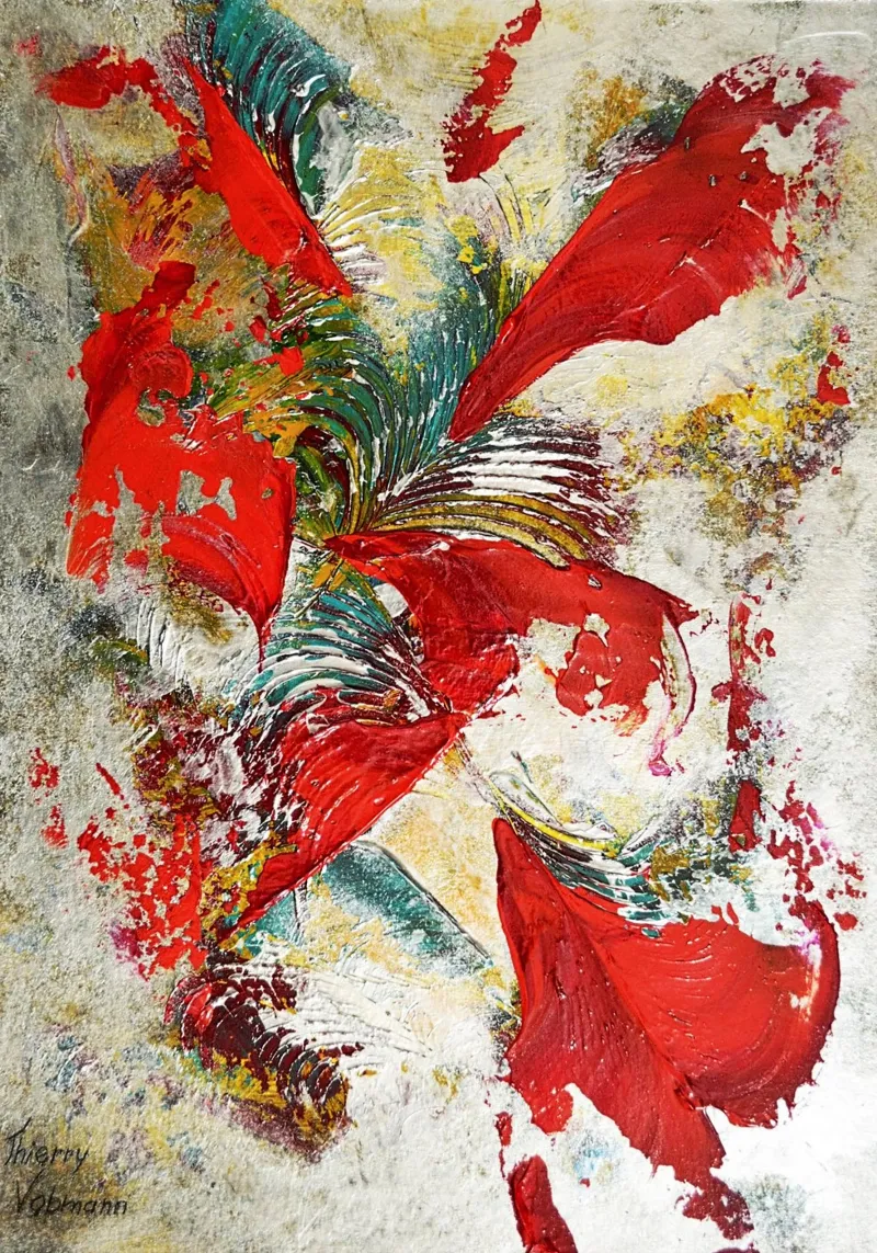 IDEAL GIFT 82 poster con telaio in legno da Thierry Vobmann Abstract painting