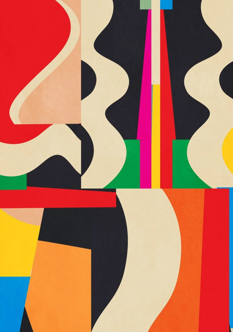 Art abstrait géométrique coloré poster de Gaite