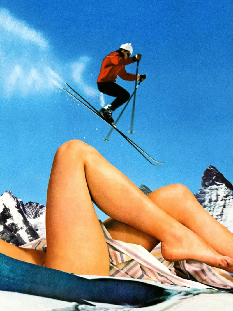 Il grande salto con gli sci poster con telaio in alluminio da Taudalpoi