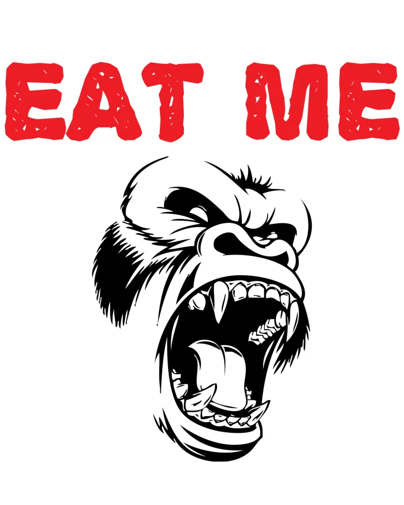 eat me funny art design poster con telaio in legno da ririedis