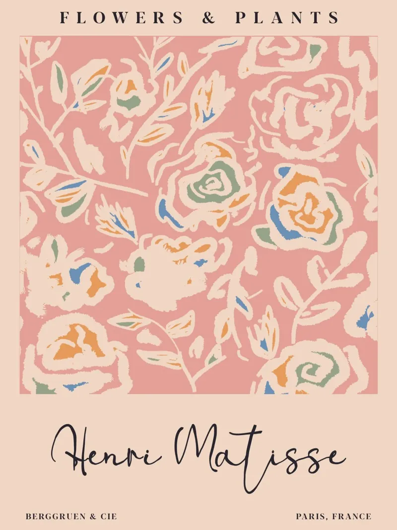 Rose pattern - colourful elegance canvas with Floater frame by Whole©