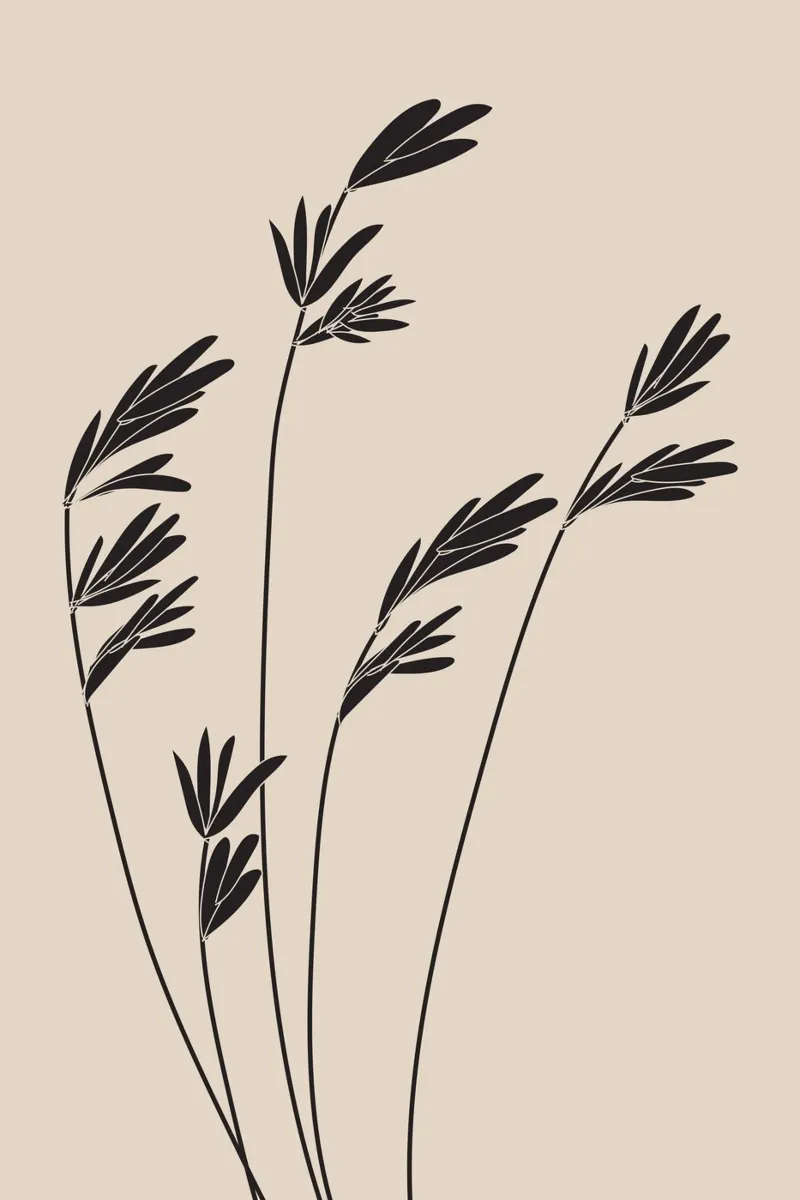 Steli di piante alte minimaliste pellicola backlit da Melloi Art Print