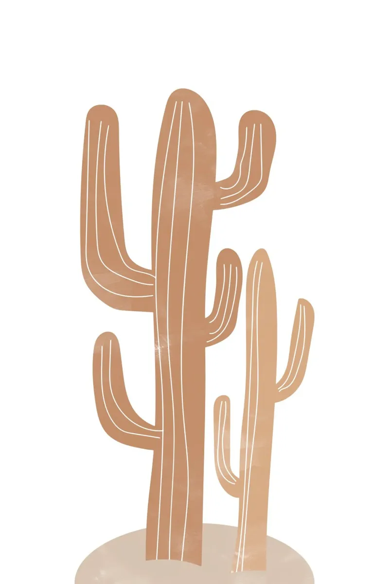 Illustrazione di cactus pellicola backlit da Melloi Art Print