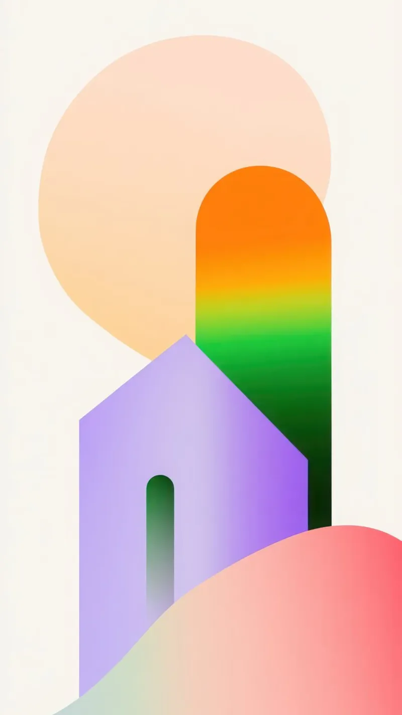 Paesaggio geometrico colorato carta hahnemühle da Geometric