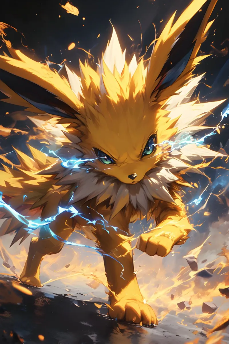 Jolteon Pokemon poster con telaio in alluminio da CreativeStudio