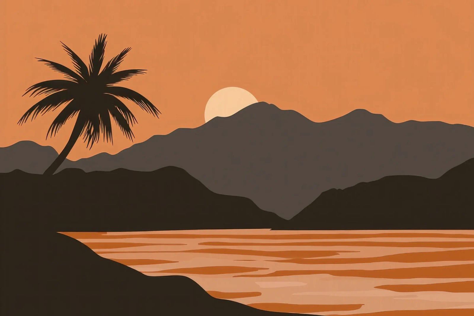 Tropical Sunset Serenity poster by Modern Muse