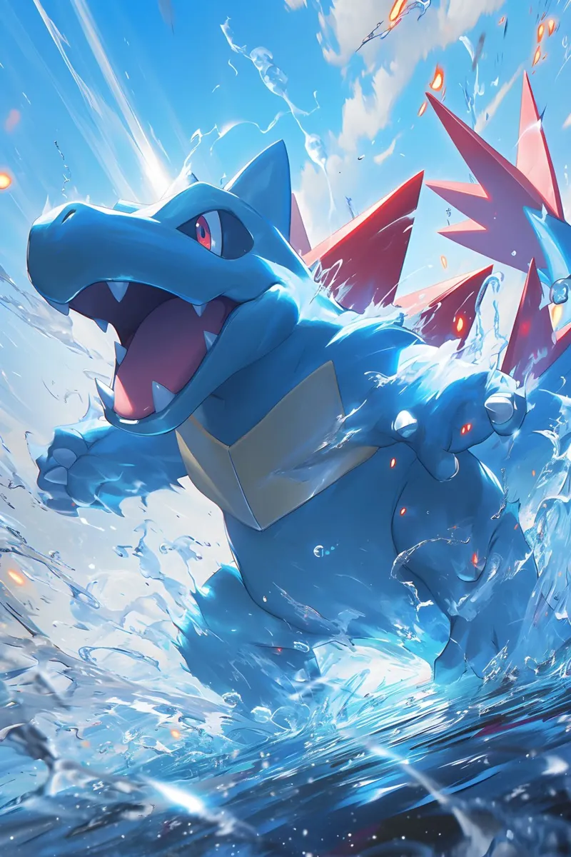 Totodile Pokemon canvas met Baklijst van CreativeStudio