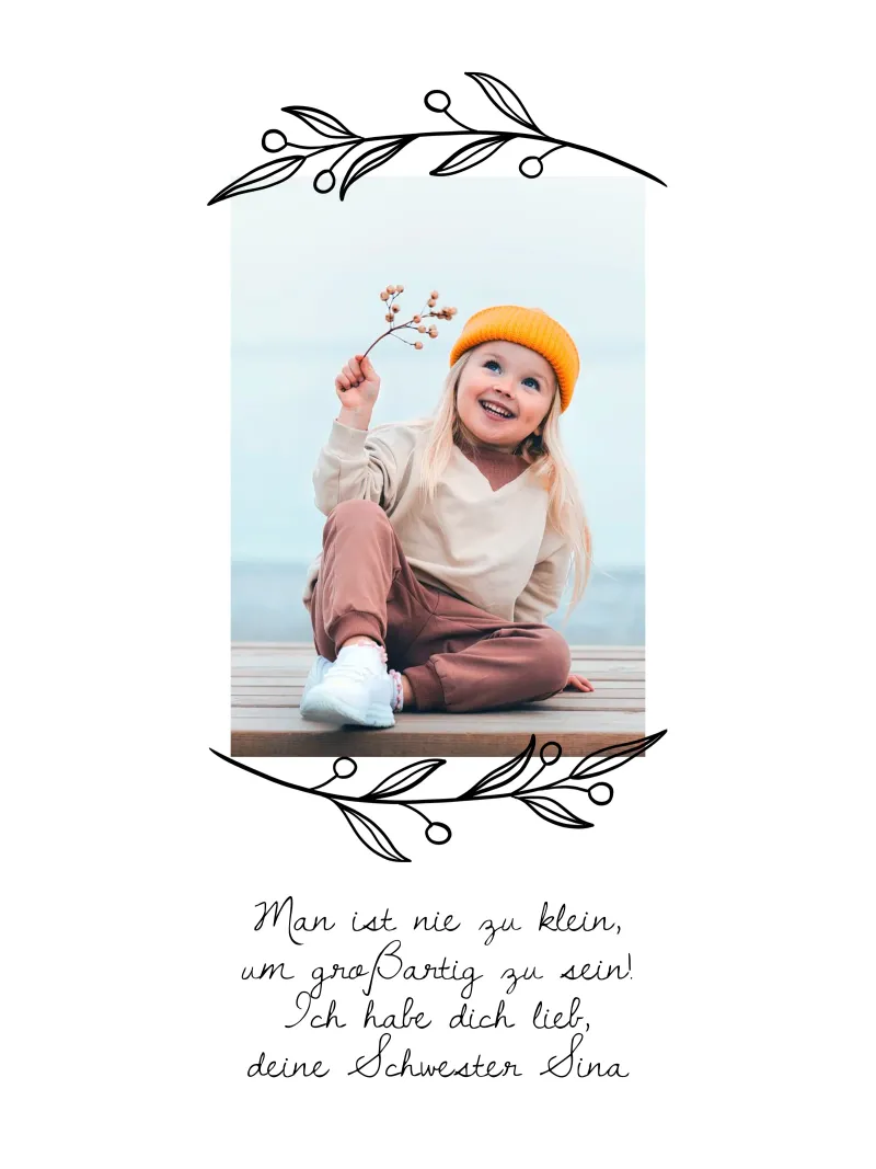 Kleine & große Geschwister poster con telaio in plastica da WORTSPIEL