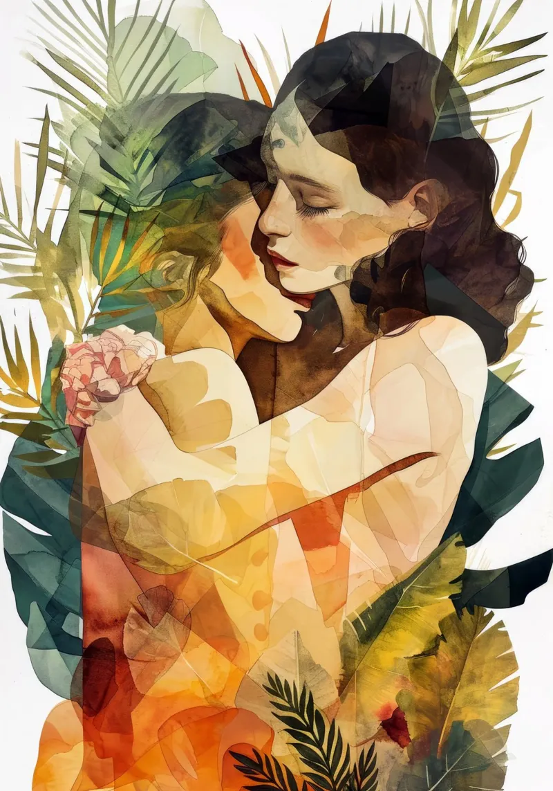 L'amore è nell'aria pittura digitale ad acquerello pellicola backlit da Justyna Jaszke JBJart