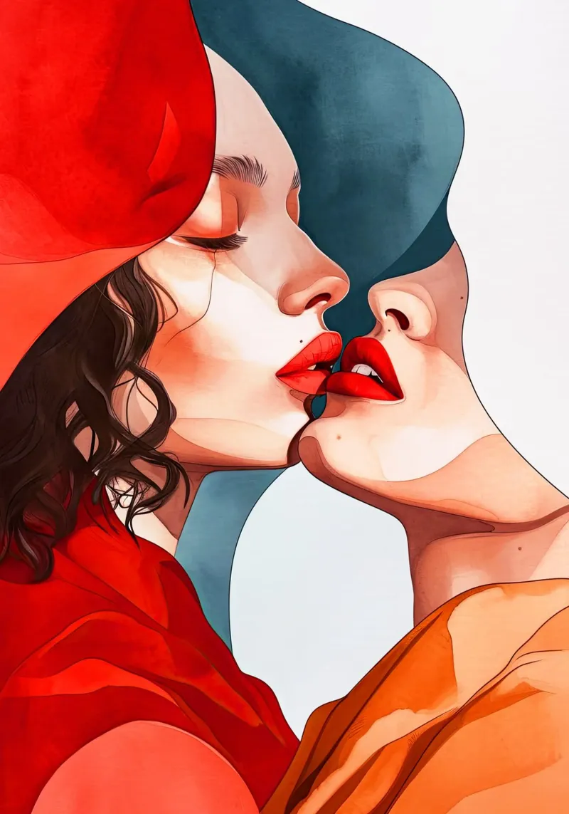 L'amore è nell'aria pittura digitale ad acquerello pellicola backlit da Justyna Jaszke JBJart