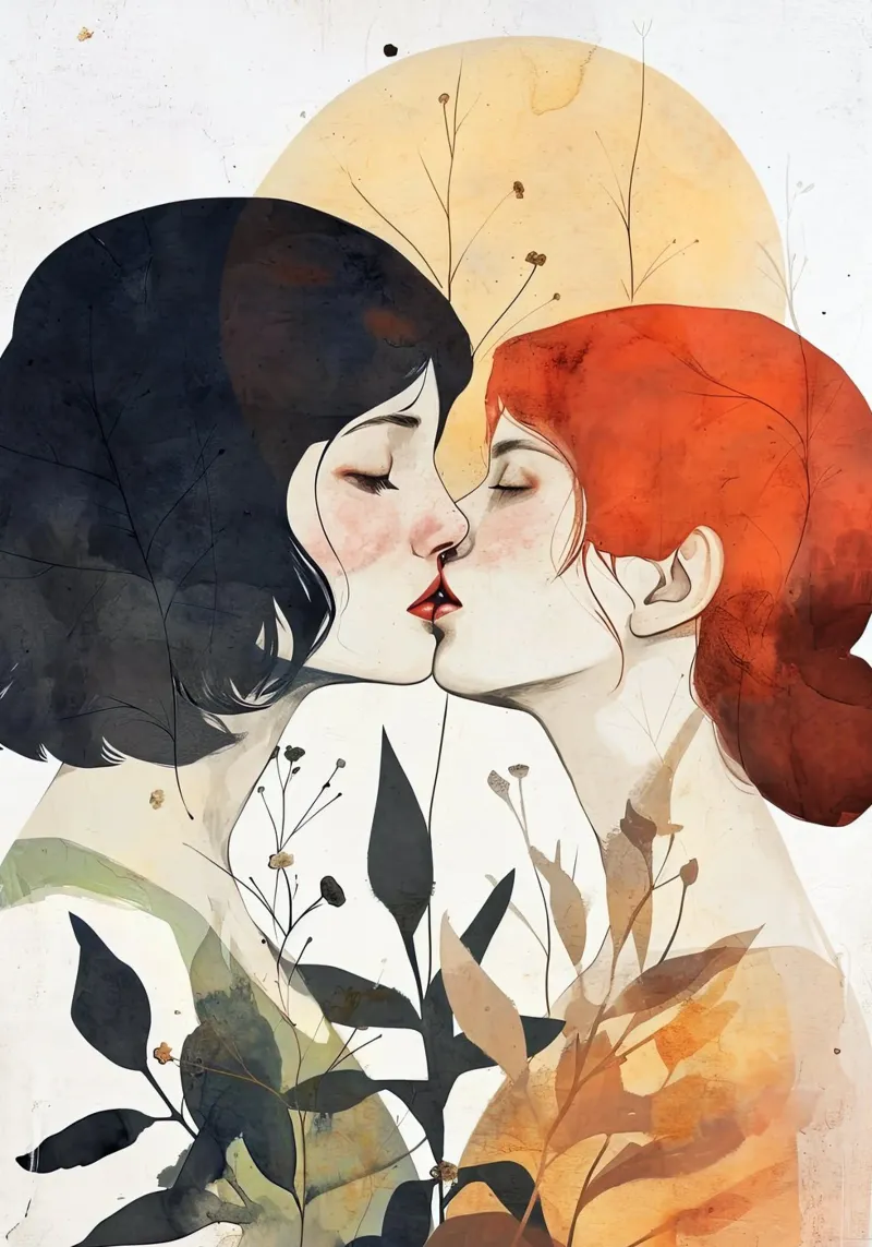 L'amore è nell'aria pittura digitale ad acquerello pellicola backlit da Justyna Jaszke JBJart
