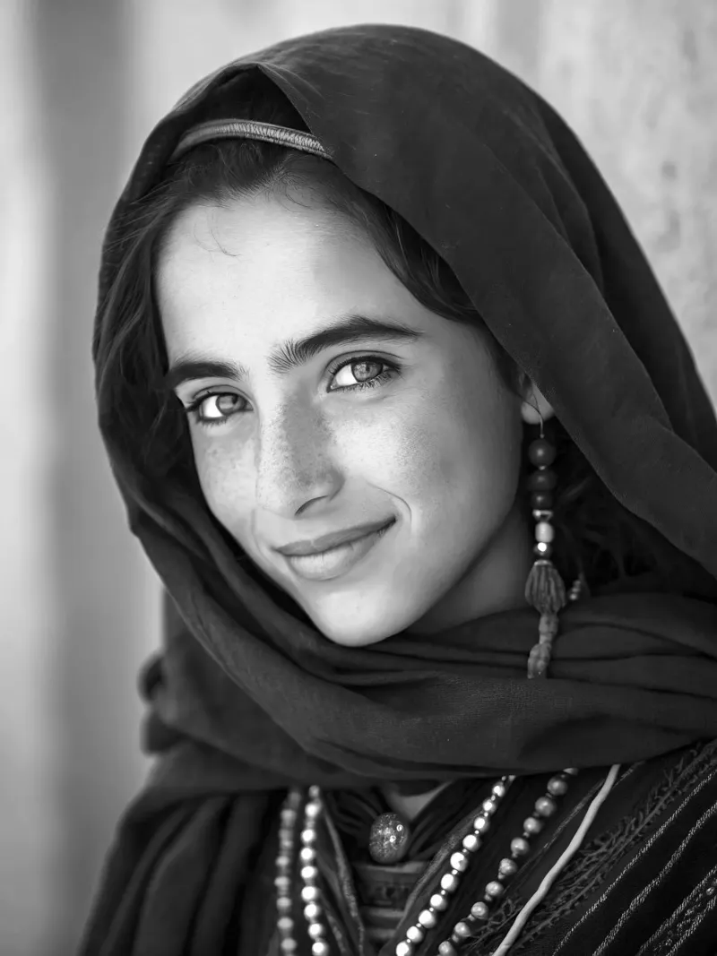 Illi - Ritratto di una giovane donna amazigh poster con telaio in plastica da Amazigh