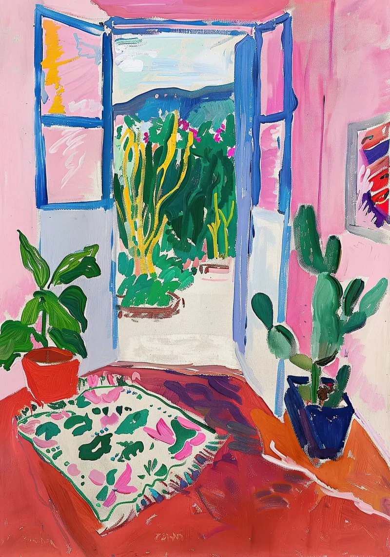 Matisse inspired Open Window canvas by Euphoria Theresa