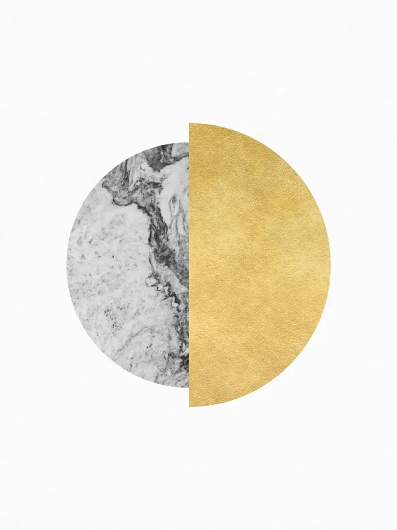 Gold and Marble Minimalist Eclipse Art hahnemühle by kookiepixel
