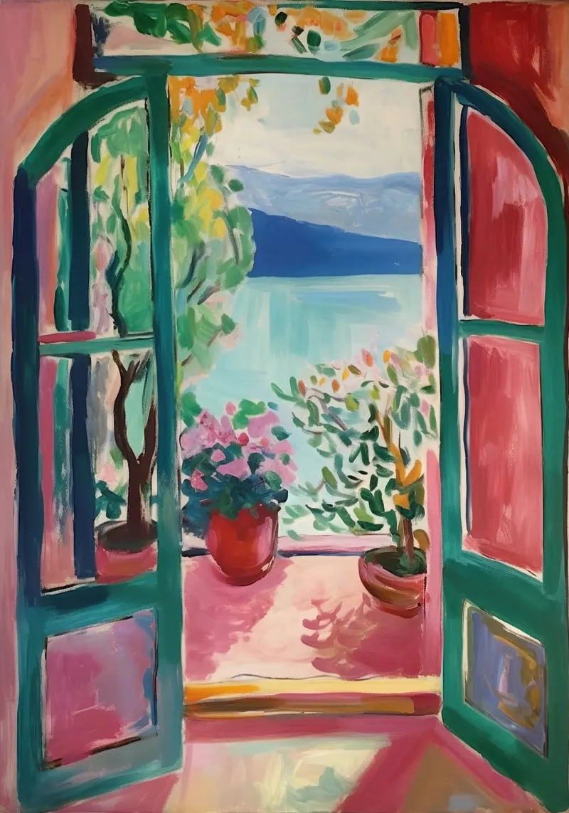 Matisse inspriert Open Window Hahnemühle von Euphoria Theresa