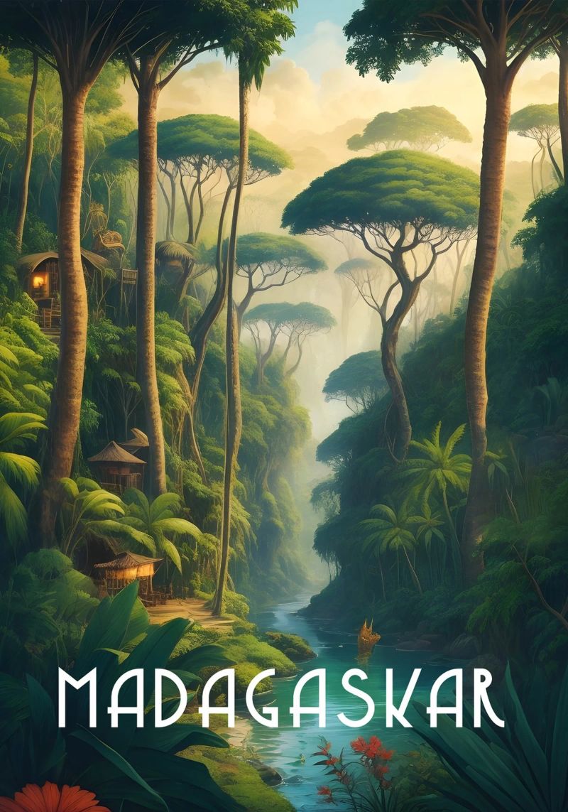 Regenwoud Madagaskar poster van Charnwood Prints