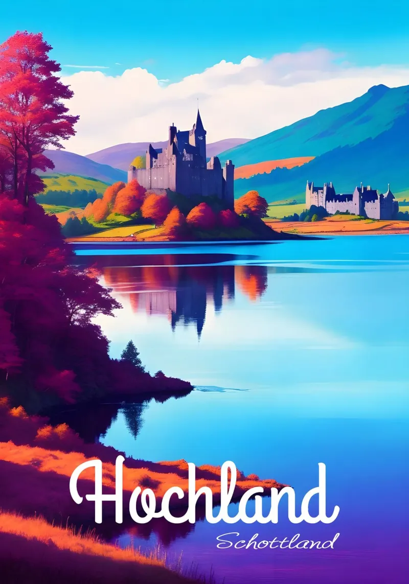 Scozia Highlands poster da Charnwood Prints