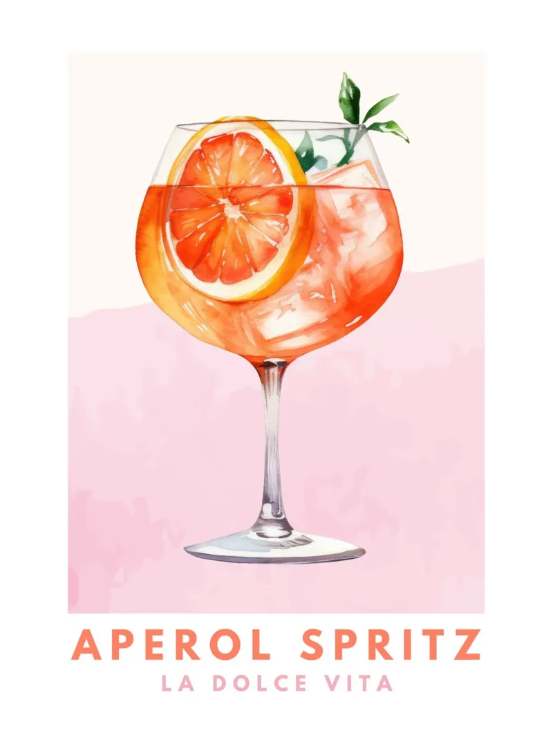 Aperol Spritz Cocktail tela con Cornice a cassetta da TheCocktailClub