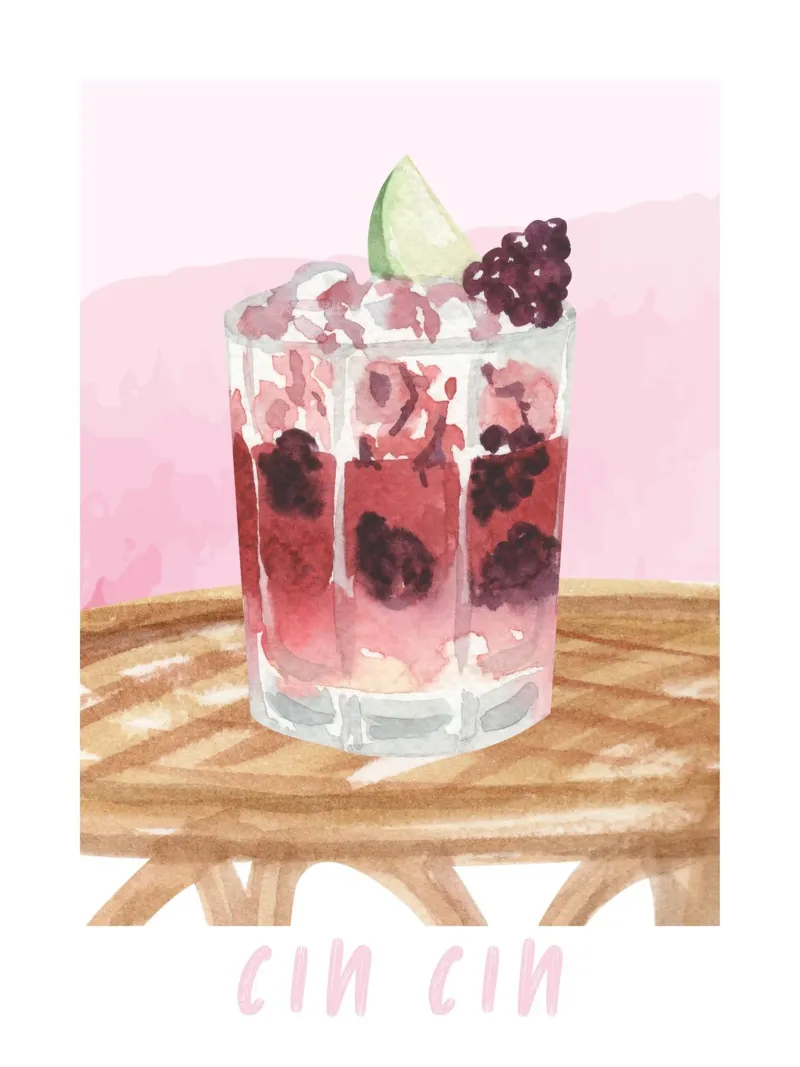 Cin Cin Cocktail Print hahnemühle by TheCocktailClub