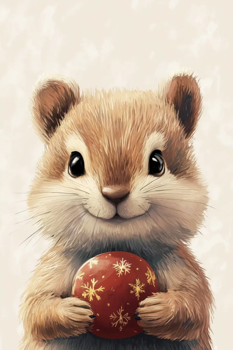 Hero #26: Ardilla con adornos navideños metacrilato de farbenhelden