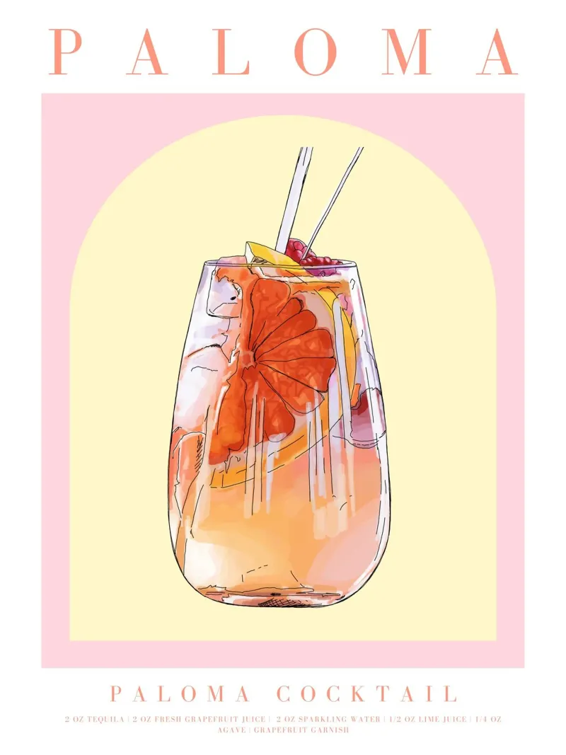Cocktail Paloma tela con Cornice a cassetta da TheCocktailClub