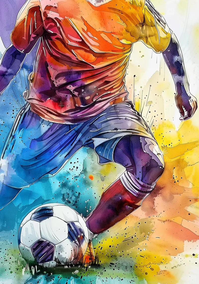 Giocatore di calcio sport art pellicola backlit da Justyna Jaszke JBJart