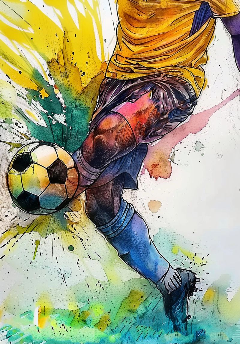 De sportkunst van de voetballer poster van Justyna Jaszke JBJart