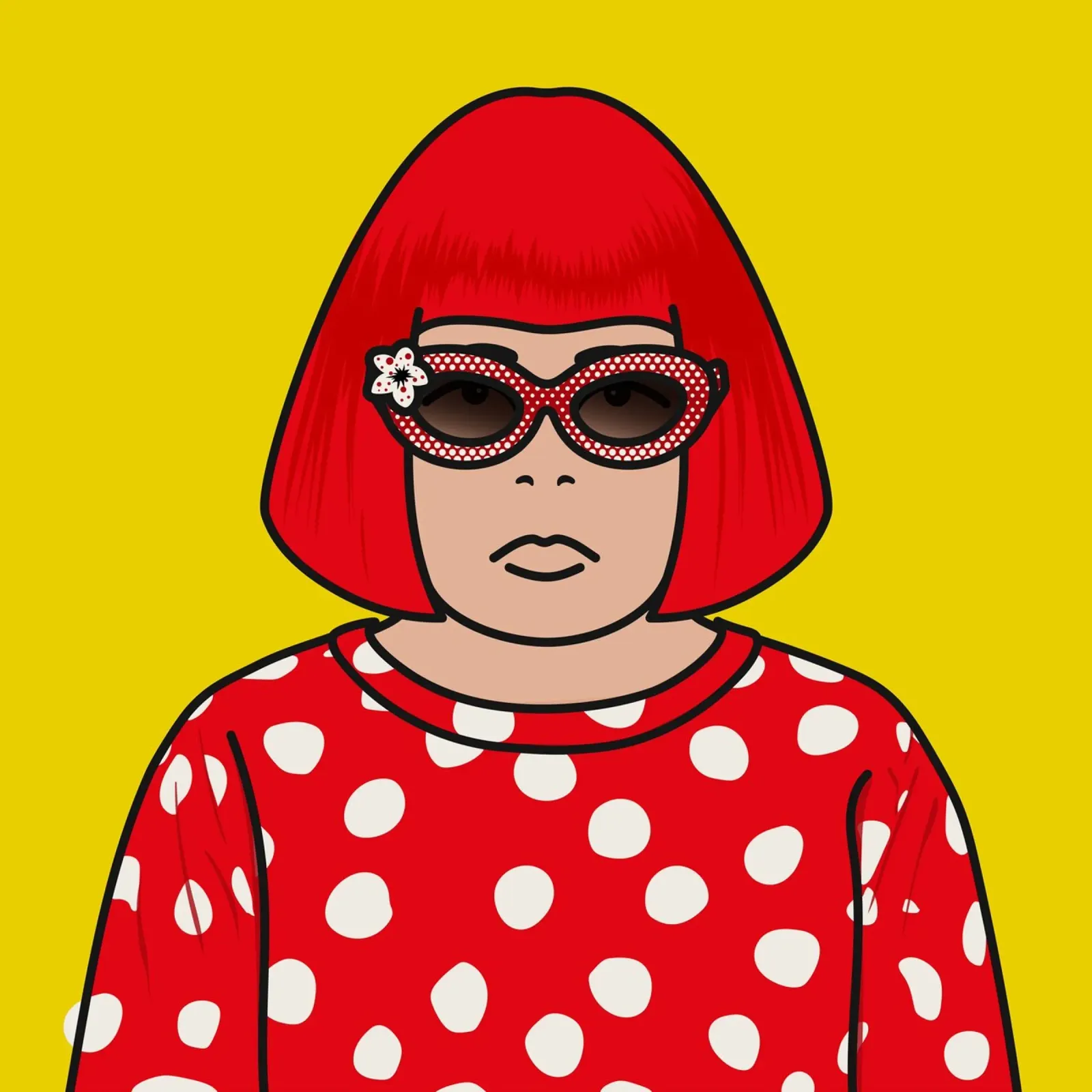 Retrato de lunares inspirado en Yayoi placa de forex de kookiepixel