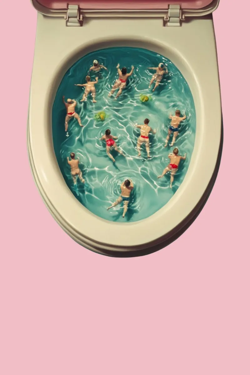 Swimming poster con telaio in legno da NORDLICHT DESIGNS