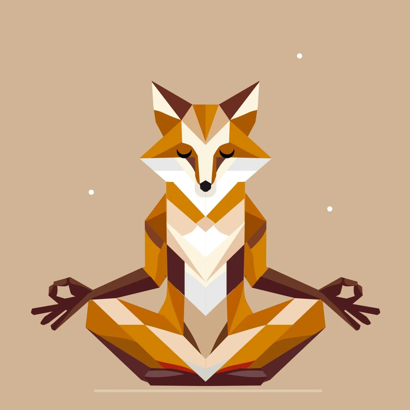 volpe geometrica durante la meditazione poster da namosh