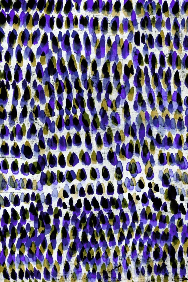 Painted Dots Blue poster con telaio in alluminio da IRIS LEHNHARDT FINE ART