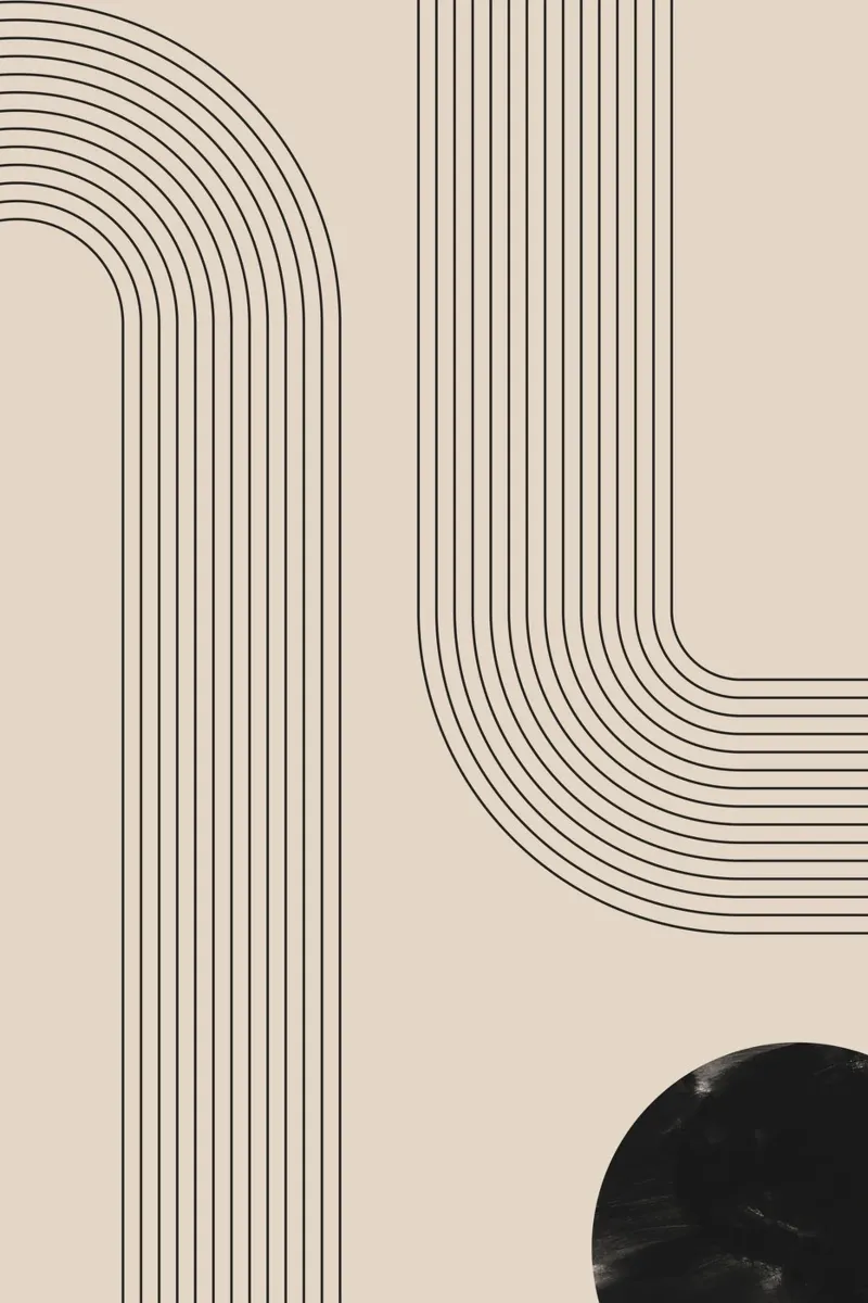 Line art geometrica astratta tela da Melloi Art Print