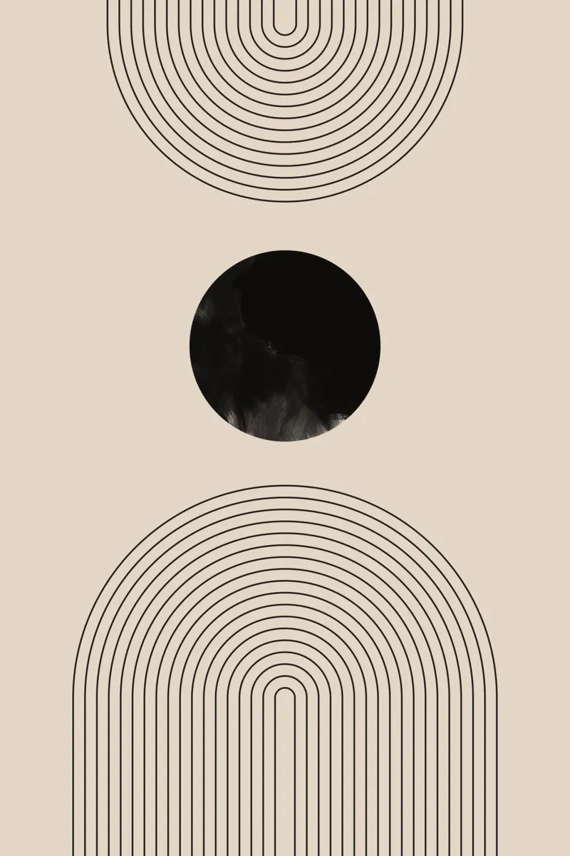 Forme geometriche minimaliste concentriche plexiglass da Melloi Art Print