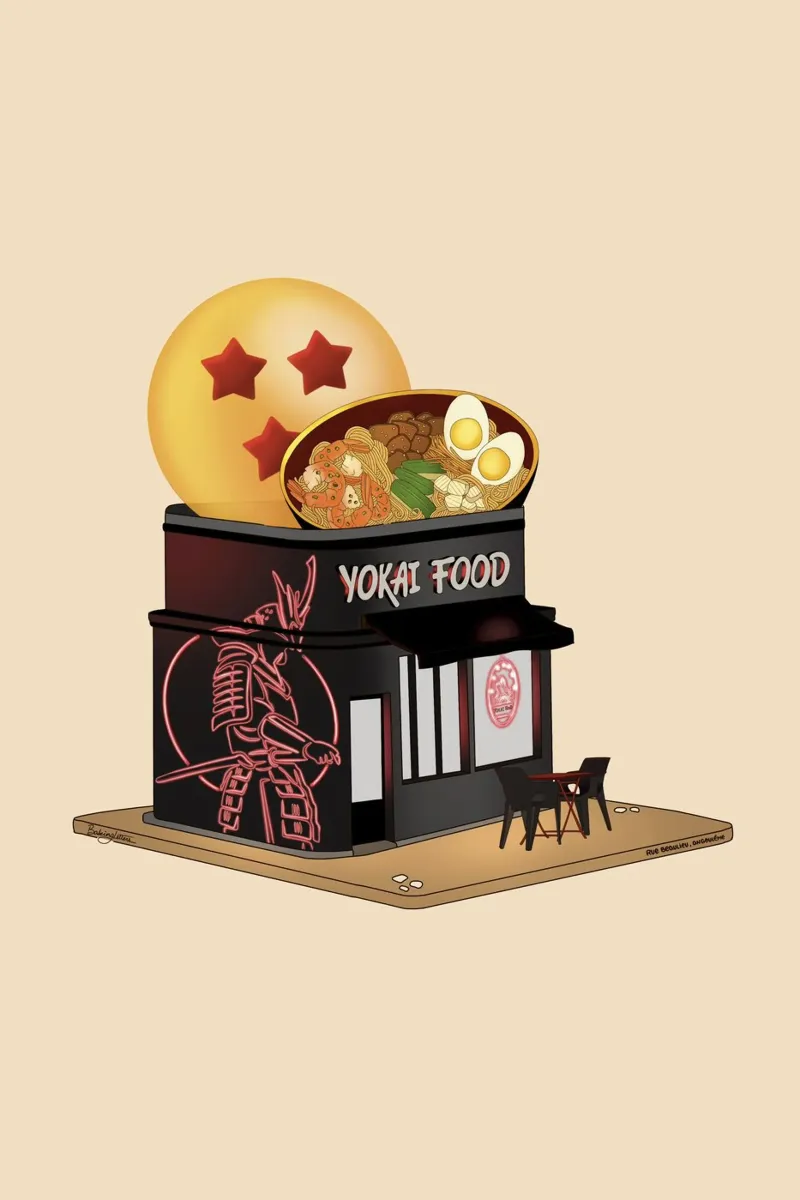 Yokai Food poster con telaio in plastica da StudioNaïa