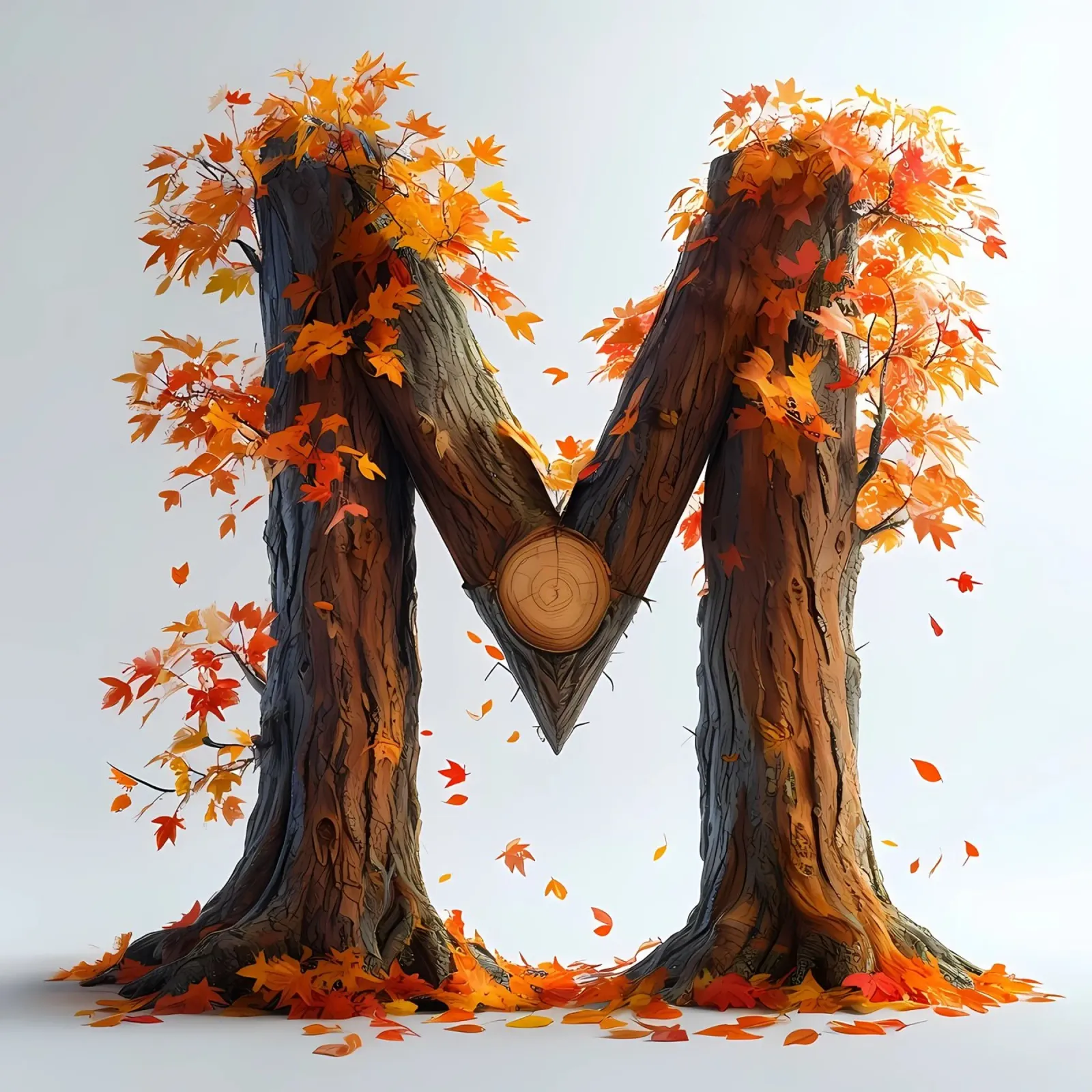 "M come Maestà: Albero autunnale" poster con telaio in alluminio da inspirational quote