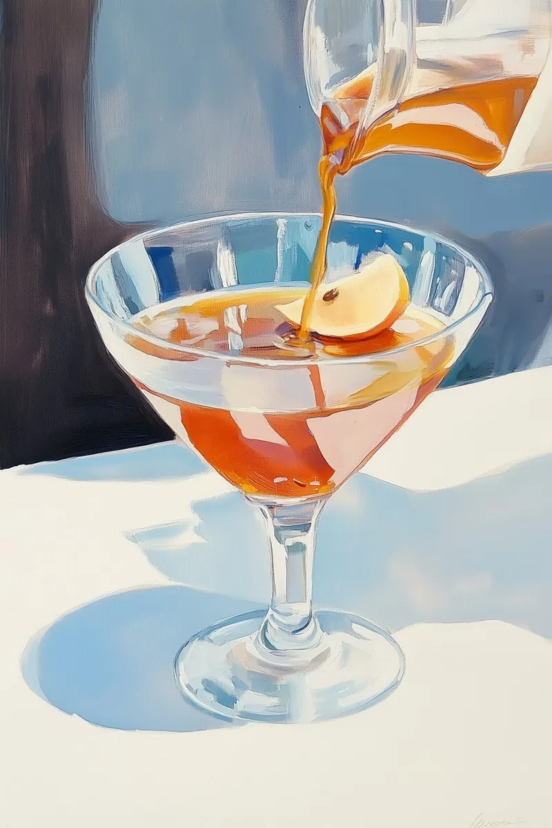 Citroenthee schenken in een cocktailglas canvas met Baklijst van Melloi Art Print