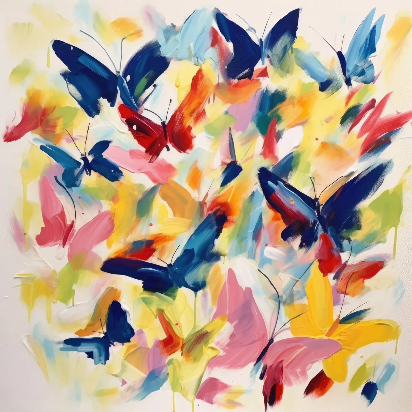 Dansende vlinders canvas met Baklijst van DaarbyN