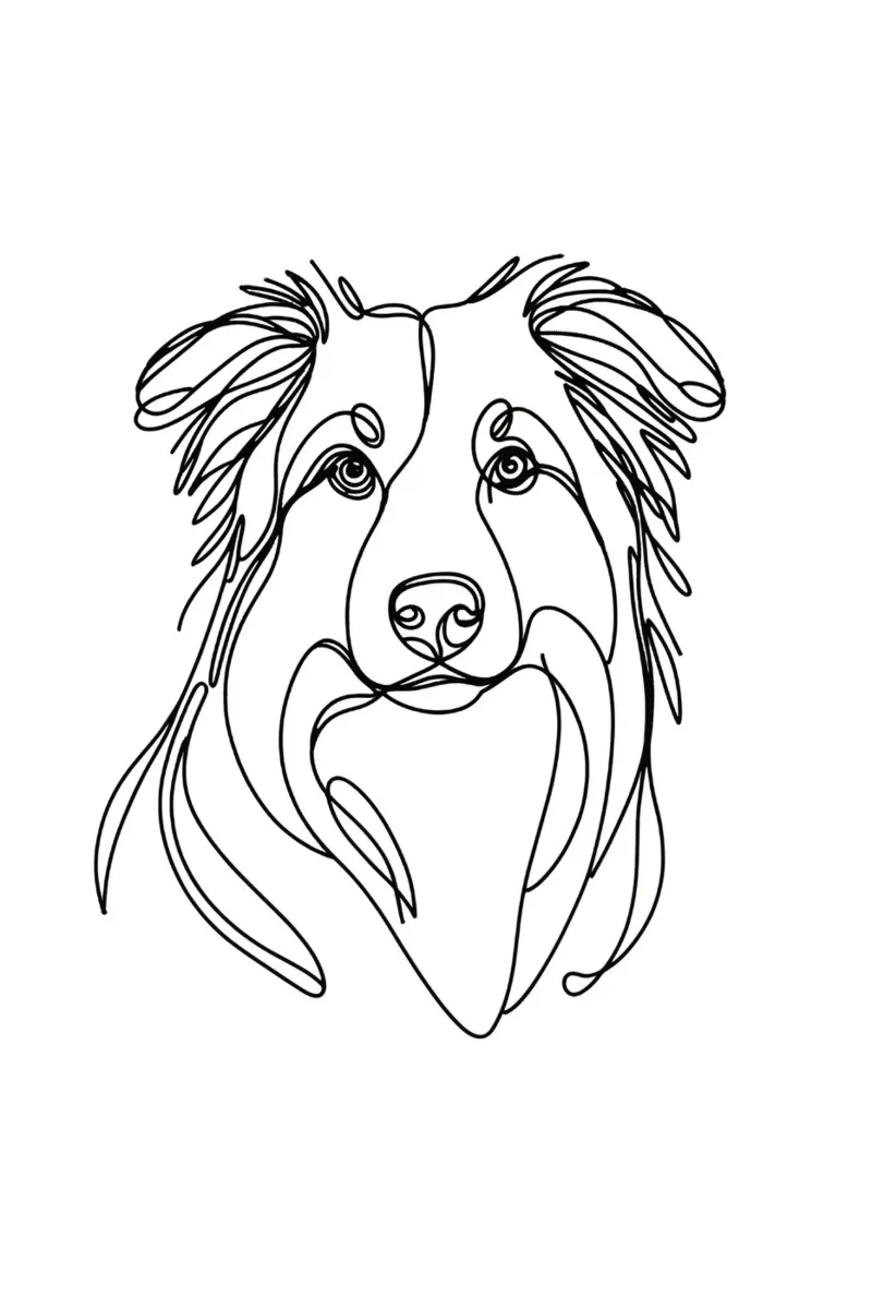 Chien de berger américain Dessin au trait toile de WijdevenDesign