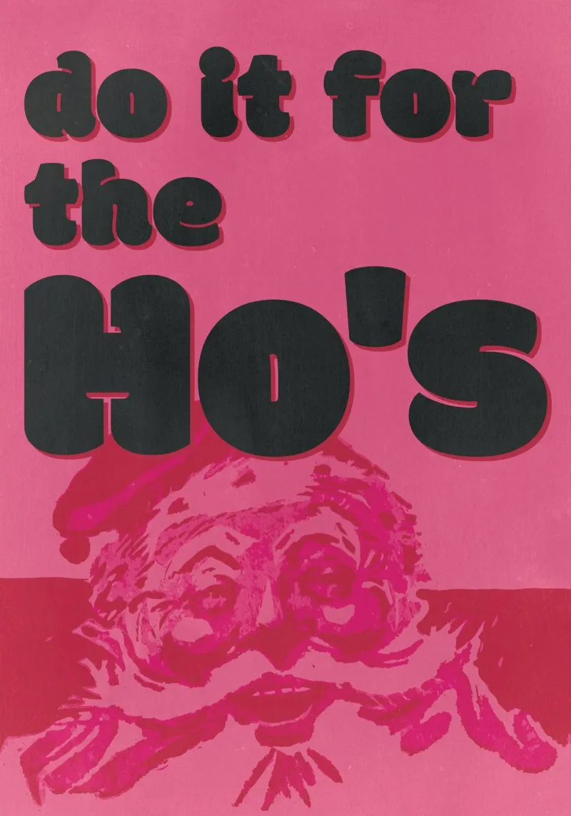 Retro Christmas Santa Print - „do it for the Ho’s” Poster carta hahnemühle da ChristmasMooodz