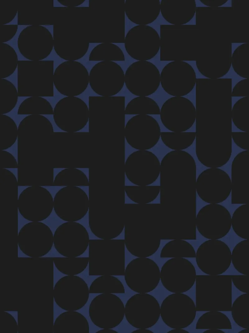Geometric Black on Navy Modern Art Print canvas with Floater frame by kookiepixel