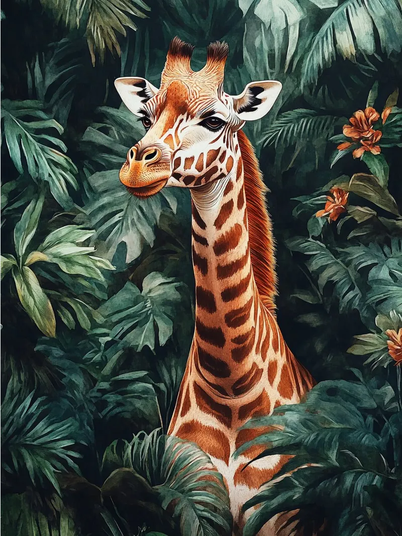 Giraffe Forest Leaves pellicola backlit da Mateo
