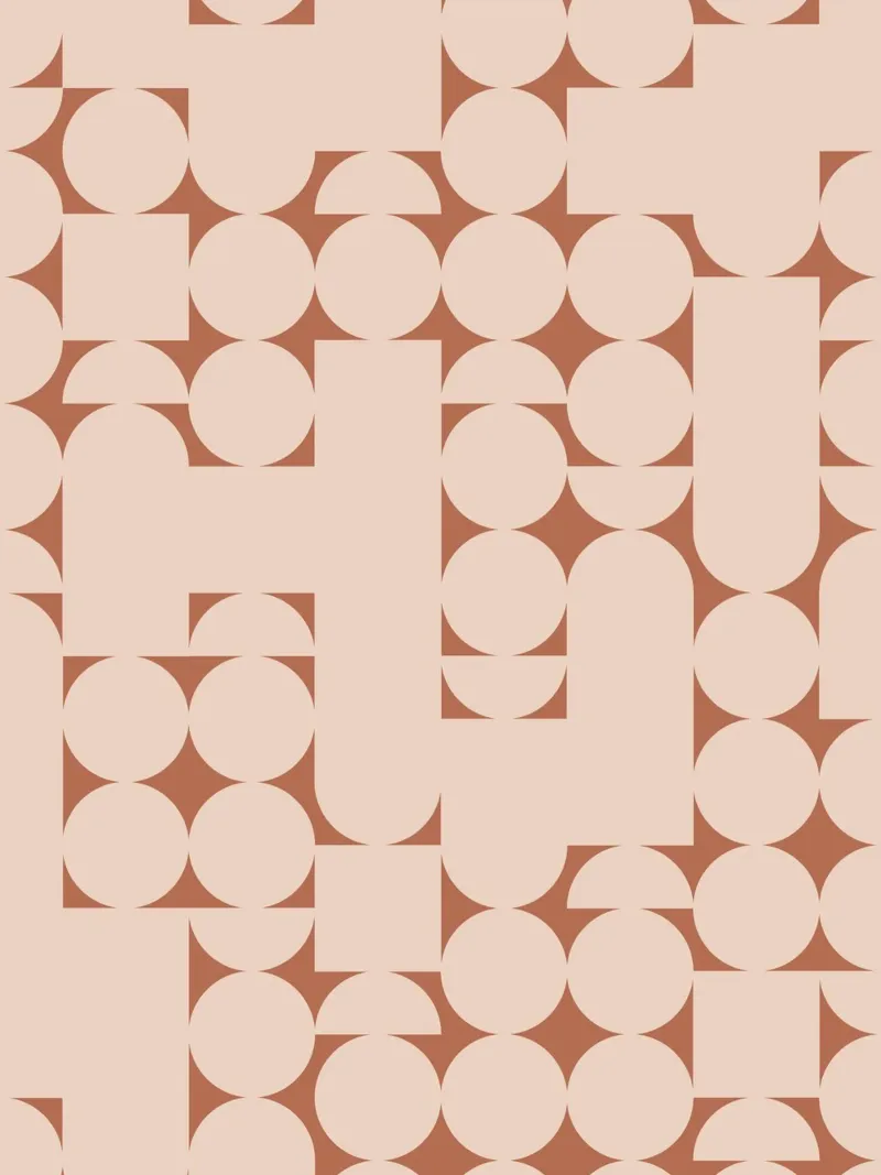 Peach and Terracotta Geometric Minimalist Art Print canvas by kookiepixel