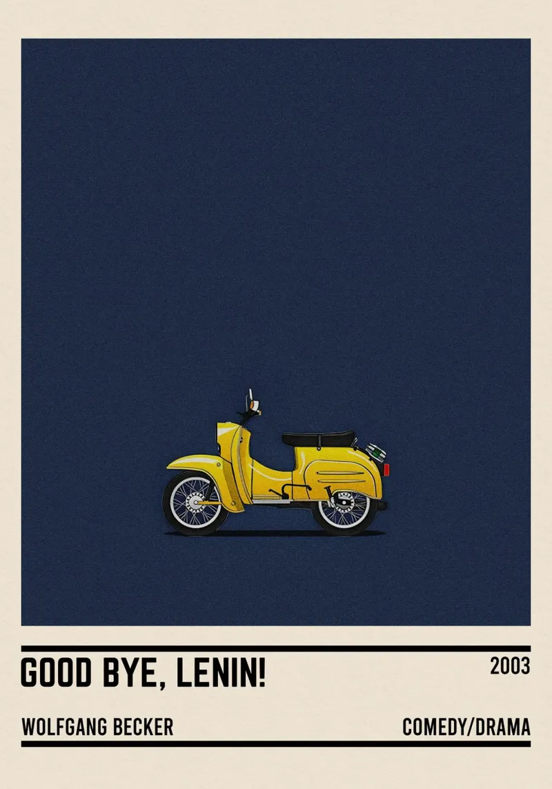 Good Bye Lenin! motorcycle poster con telaio in plastica da TheArtstudio