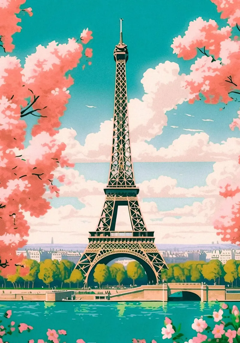 Poster di viaggio da Parigi, Francia tela da TDPosters