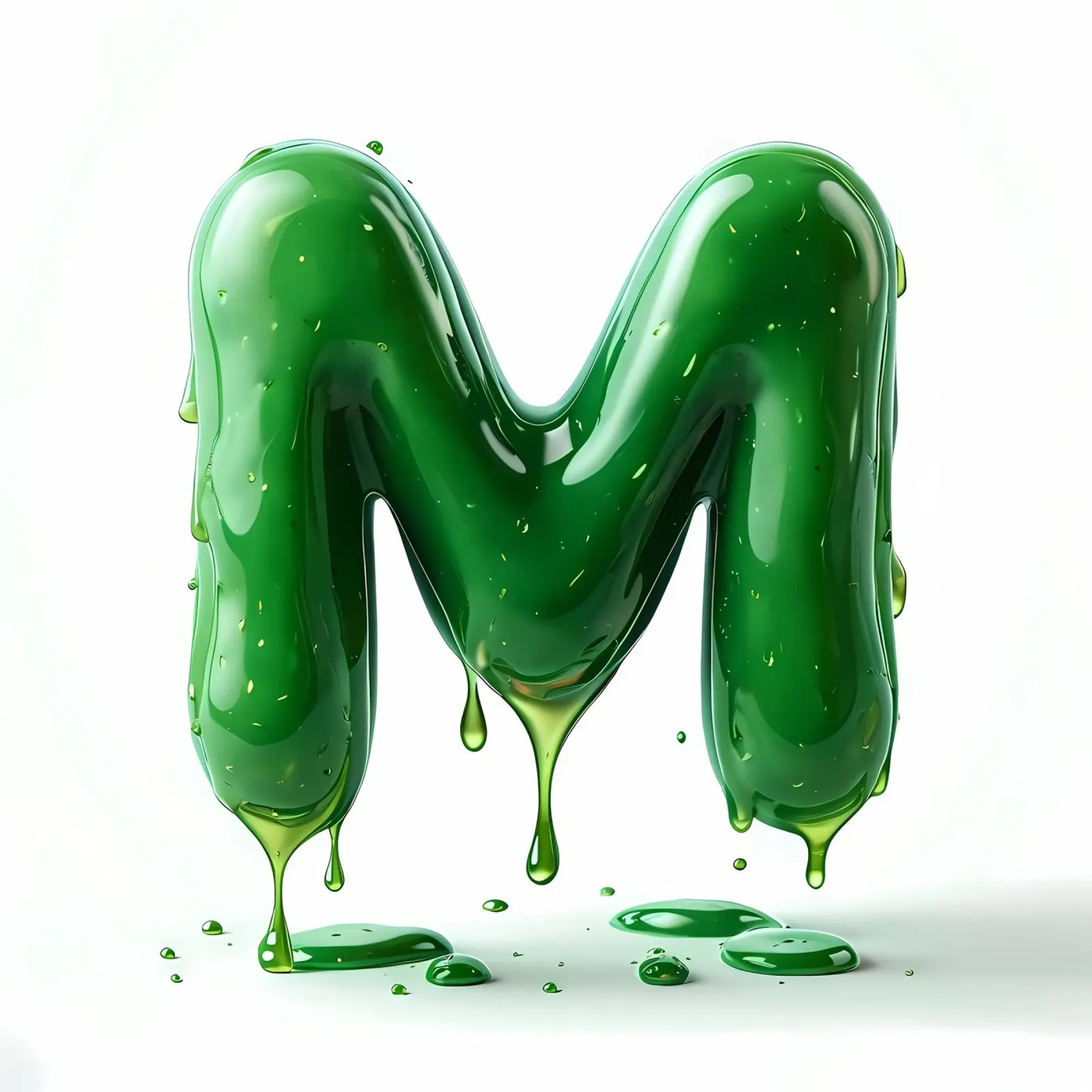 Groene Letter "M" canvas met Baklijst van inspirational quote