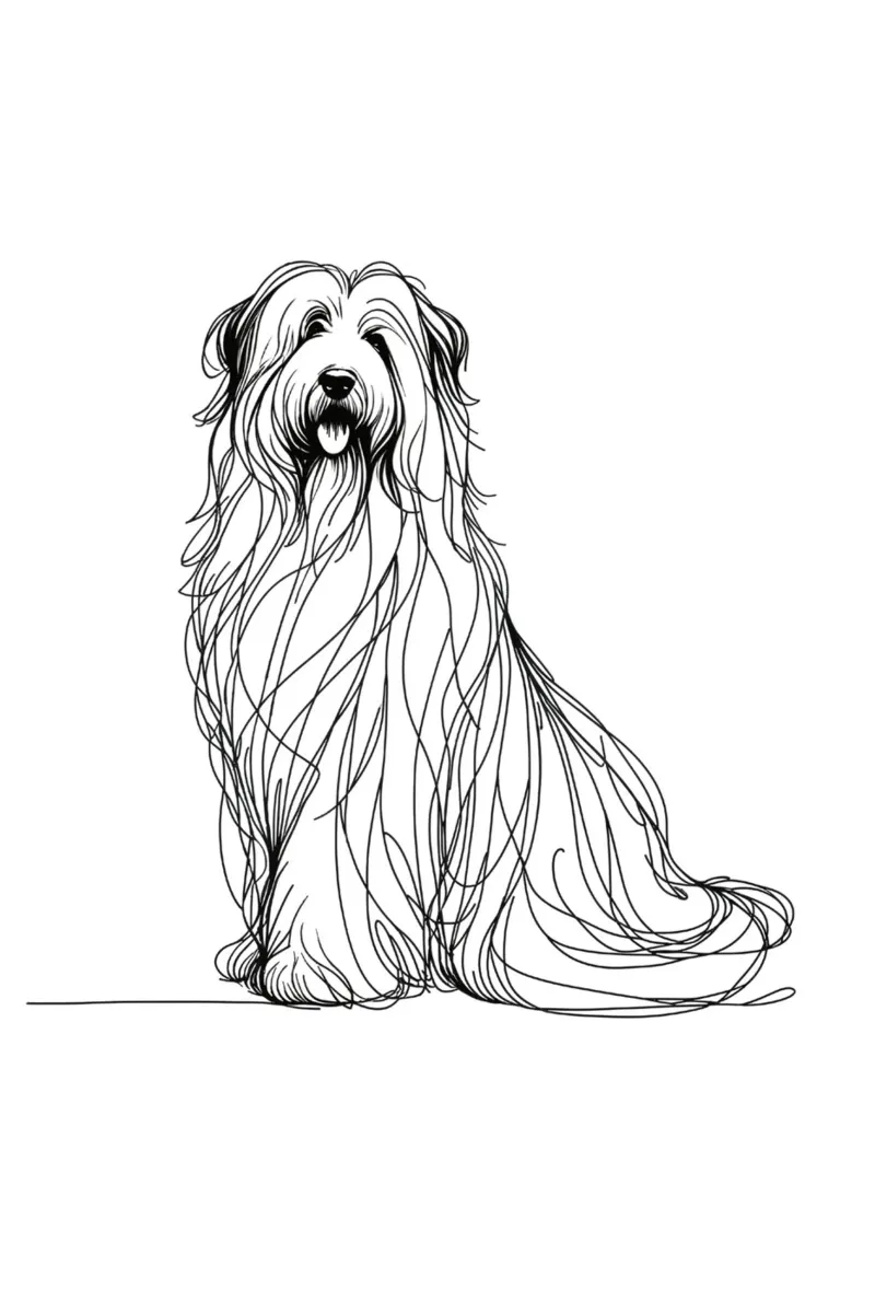 Collie Barbu Chien Dessin au trait hahnemühle de WijdevenDesign