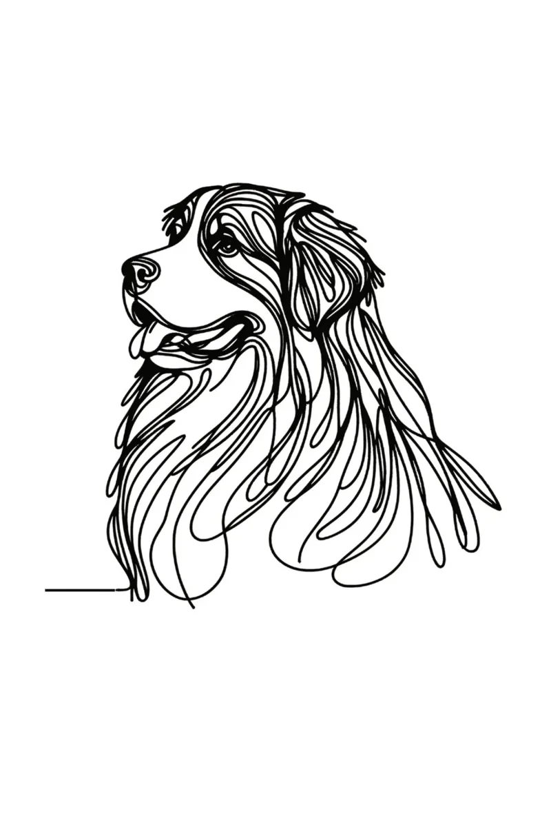 Bouvier bernois Dessin au trait hahnemühle de WijdevenDesign
