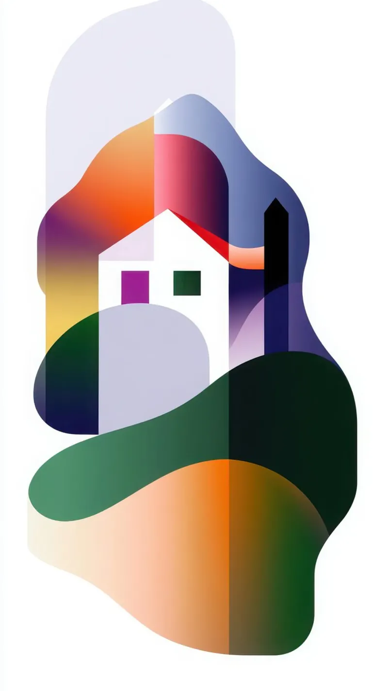 Paesaggio colorato carta hahnemühle da Geometric