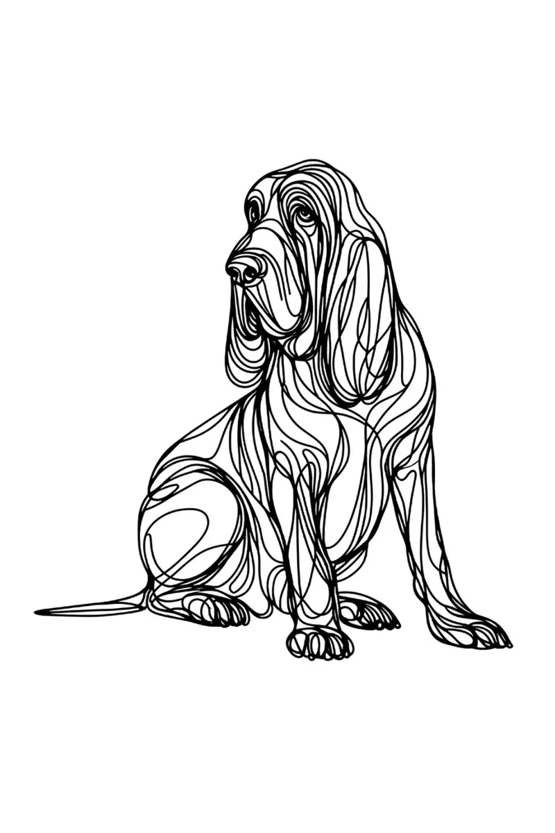 Disegno artistico lineare del cane segugio poster da WijdevenDesign